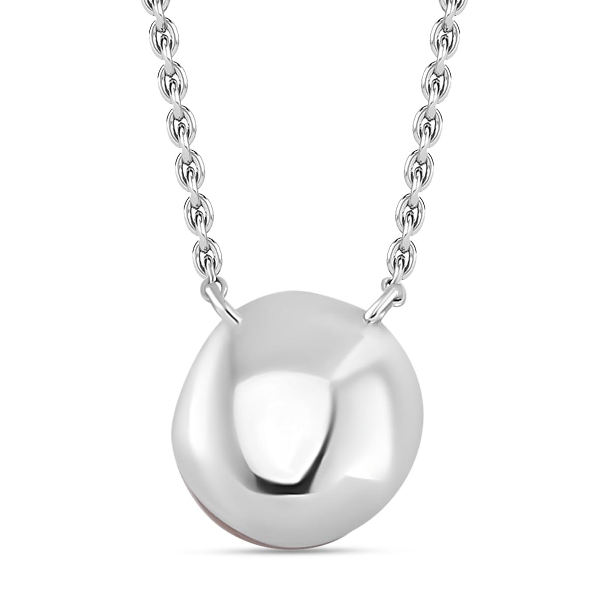 Lavender Edison Pearl Solitaire Necklace (Size - 18) in Rhodium Overlay Sterling Silver