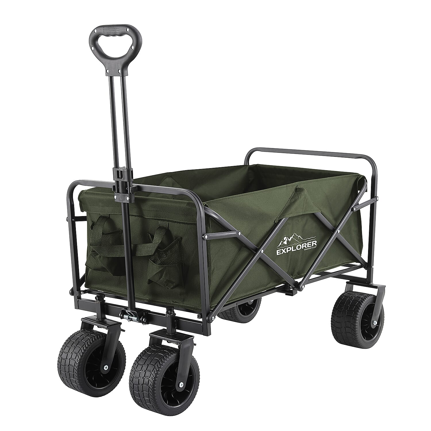 Four Wheel Portable Folding Handy Cart (Size 99x90x56 cm) - Green