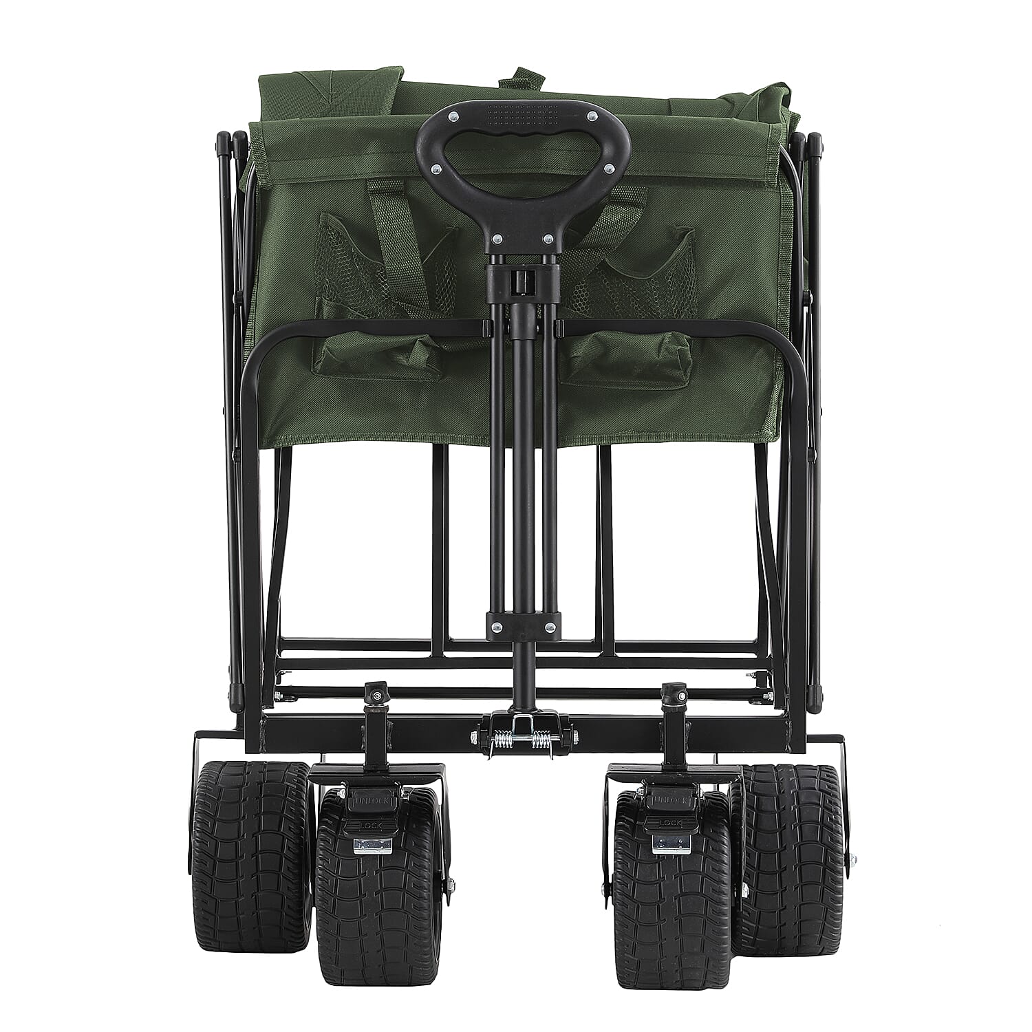 Four Wheel Portable Folding Handy Cart (Size 99x90x56 cm) - Green