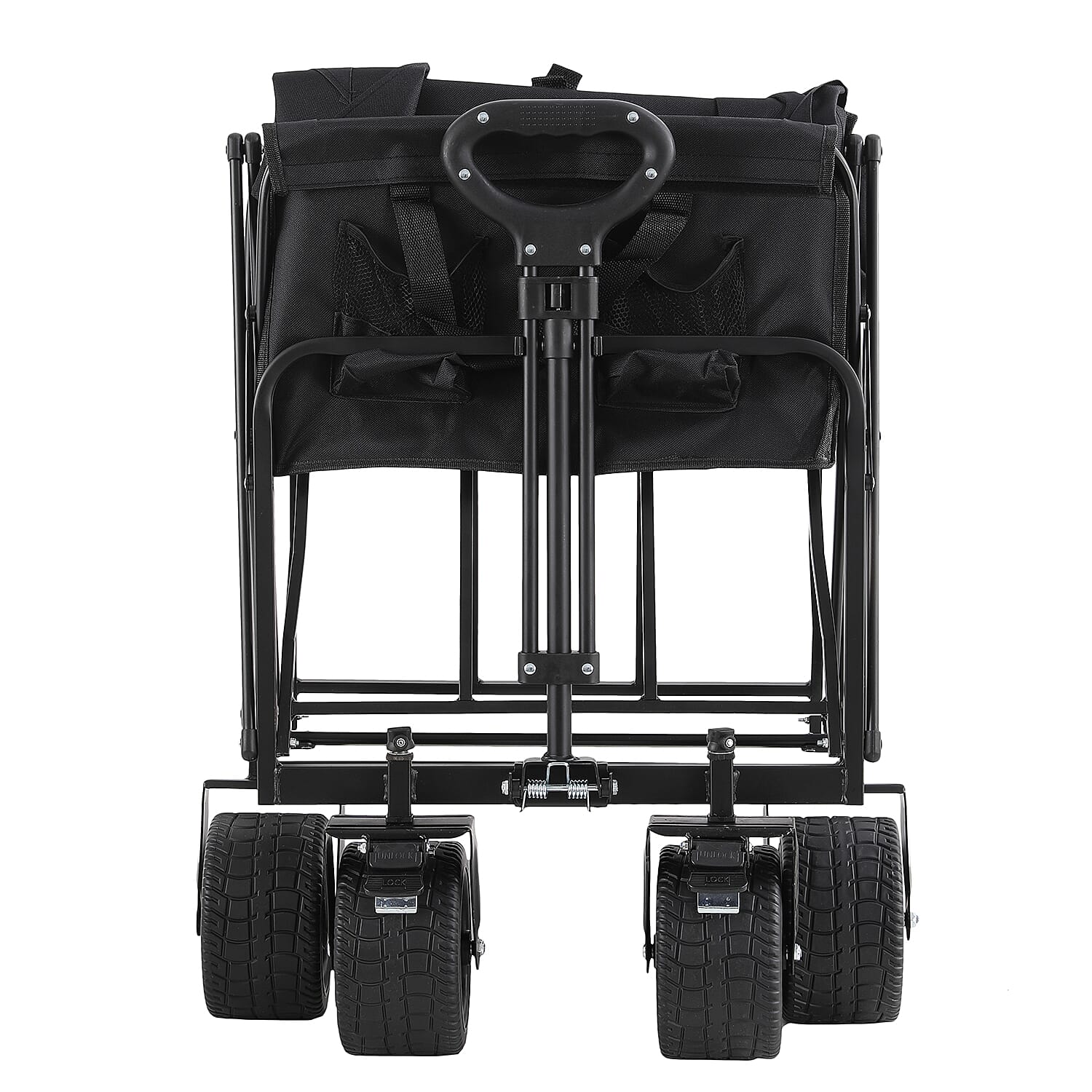 Four Wheel Portable Folding Handy Cart (Size 99x90x56 cm) - Black