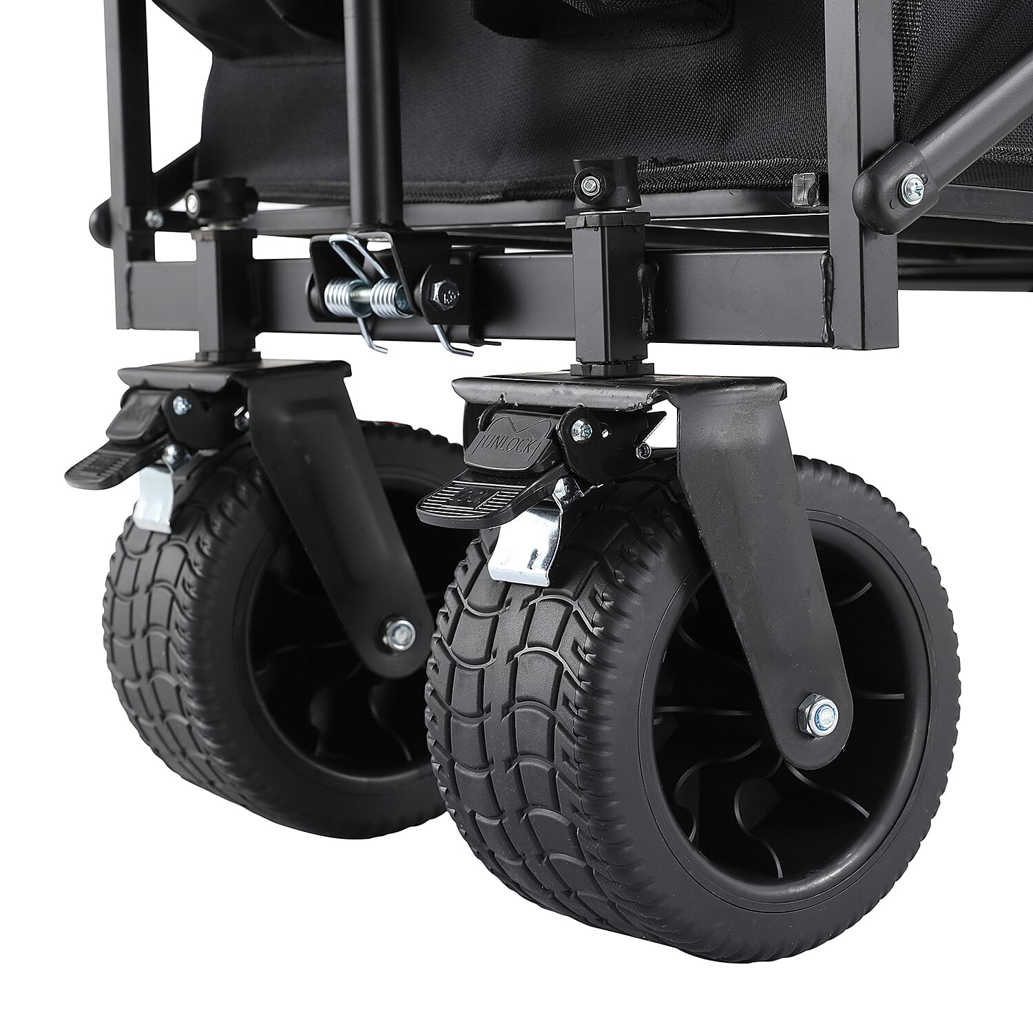 Four Wheel Portable Folding Handy Cart (Size 99x90x56 cm) - Black
