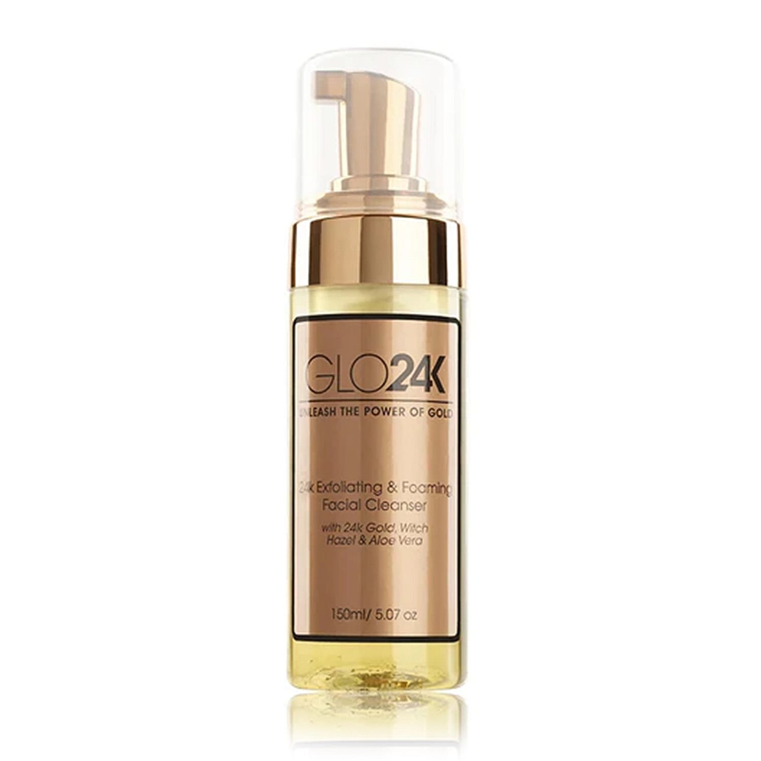 Glo24K 24k Foaming & Exfoliating Cleanser With 24k Gold, Witch Hazel and Aloe Vera - 150ml