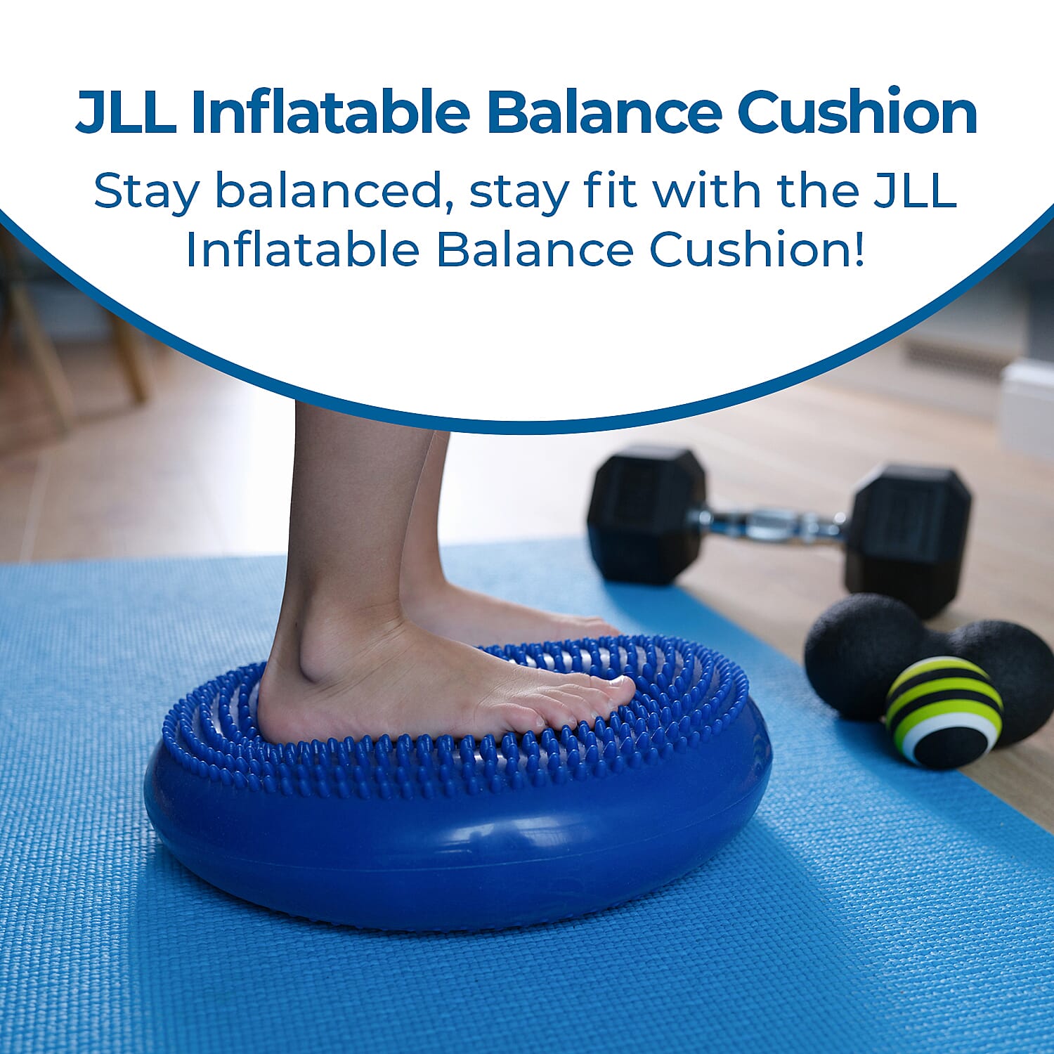 JLL Inflatable Wobble Balance Cushion - Blue