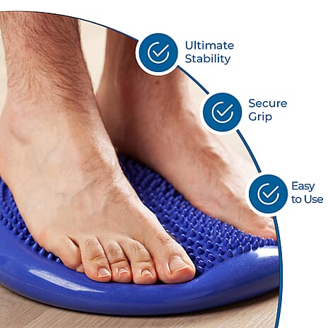 JLL Inflatable Balance Cushion for Fitness Core Training Agility Gym Workouts Yoga - Blue