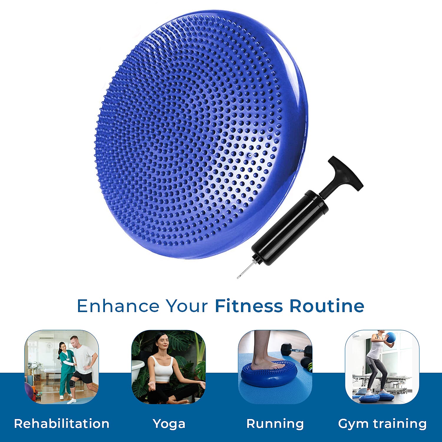 JLL Inflatable Wobble Balance Cushion - Blue JLL Inflatable Wobble Balance Cushion - Blue