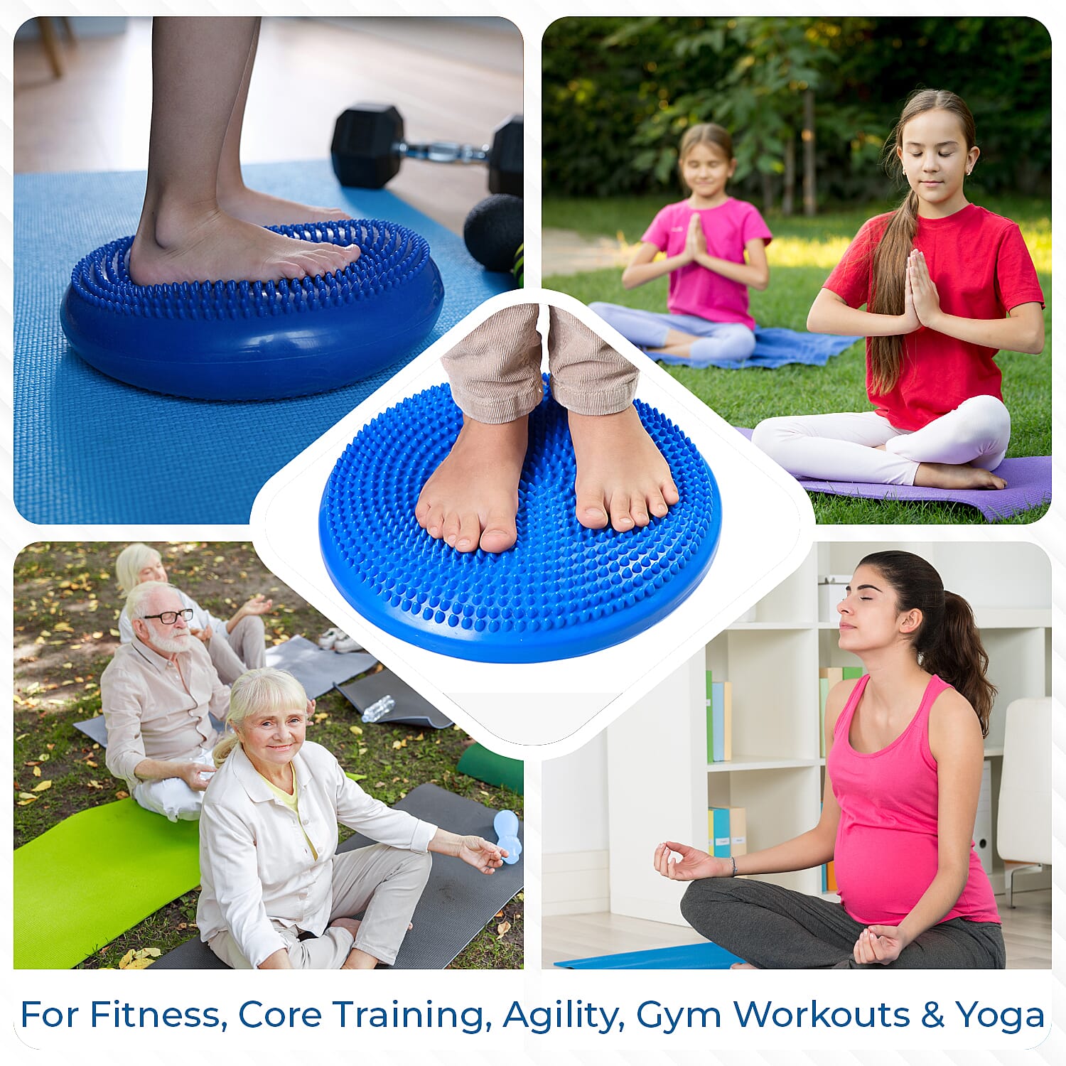 JLL Inflatable Wobble Balance Cushion - Blue JLL Inflatable Wobble Balance Cushion - Blue