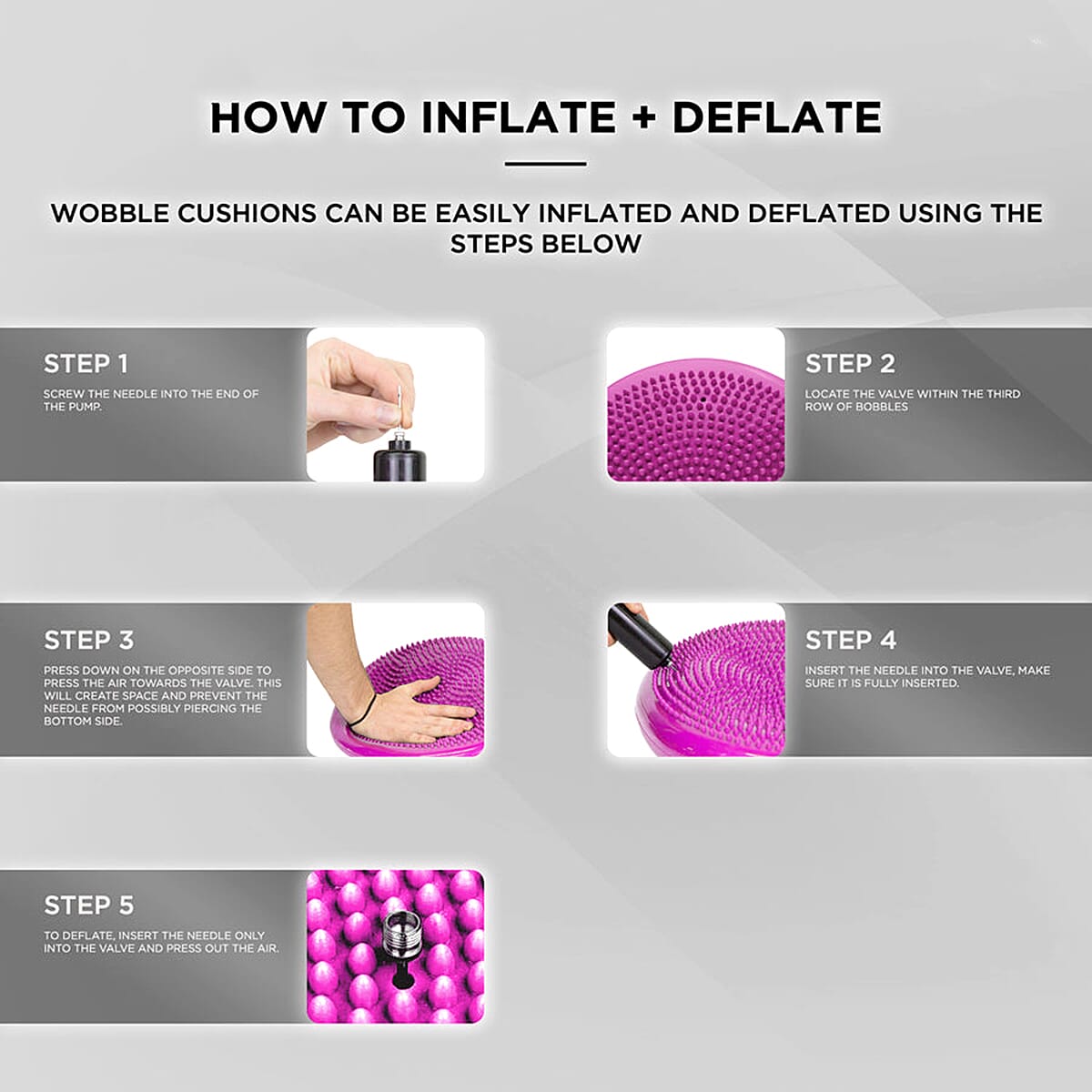 JLL Inflatable Wobble Balance Cushion - Pink JLL Inflatable Wobble Balance Cushion - Pink