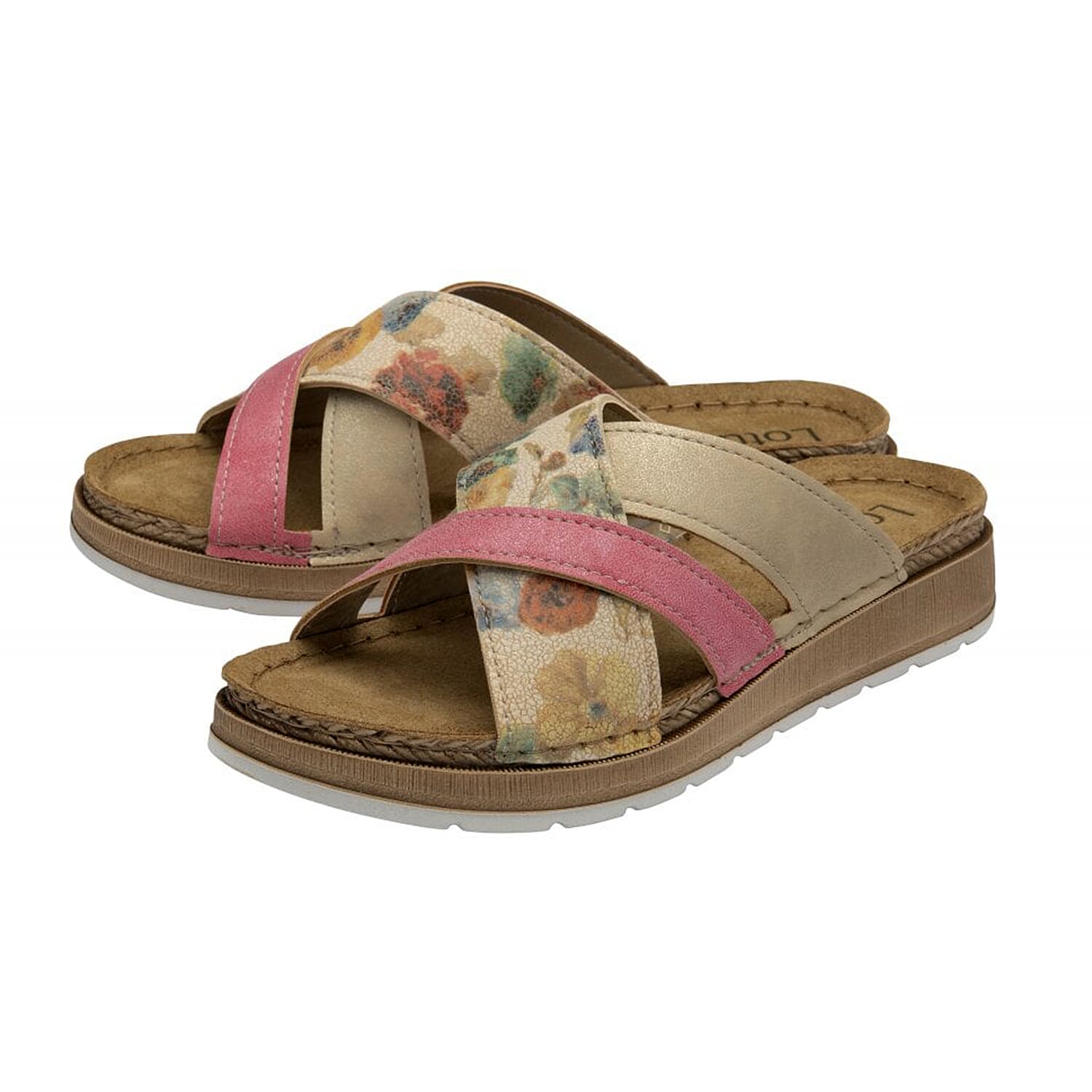 Lotus Limone Slip-on Floral Printed Mule Sandal (Size 3) - Pink