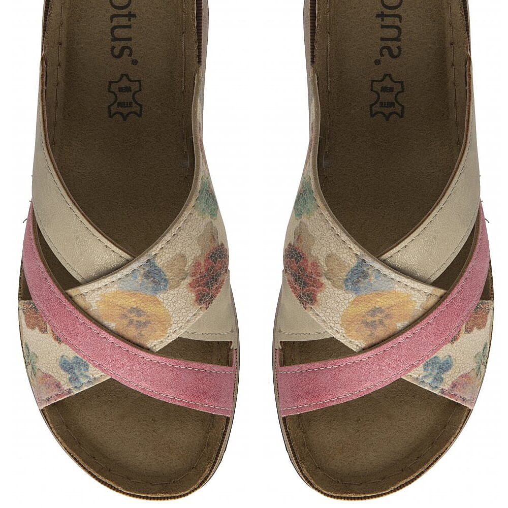 Lotus Limone Slip-on Floral Printed Mule Sandal (Size 3) - Pink