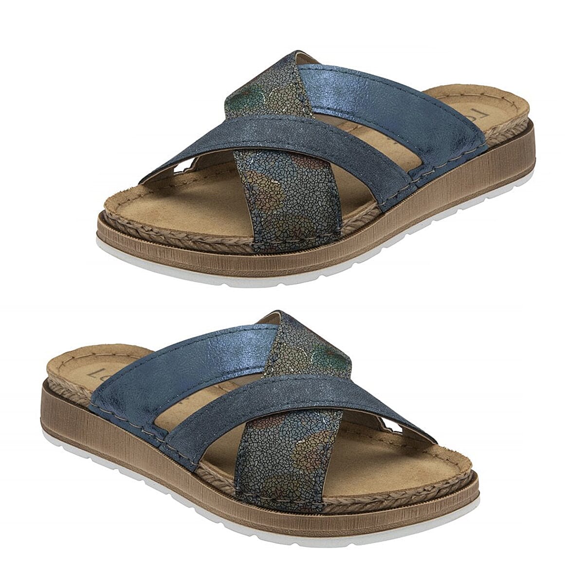  Lotus Limone Slip-on Floral Printed Mule Sandal - Pink