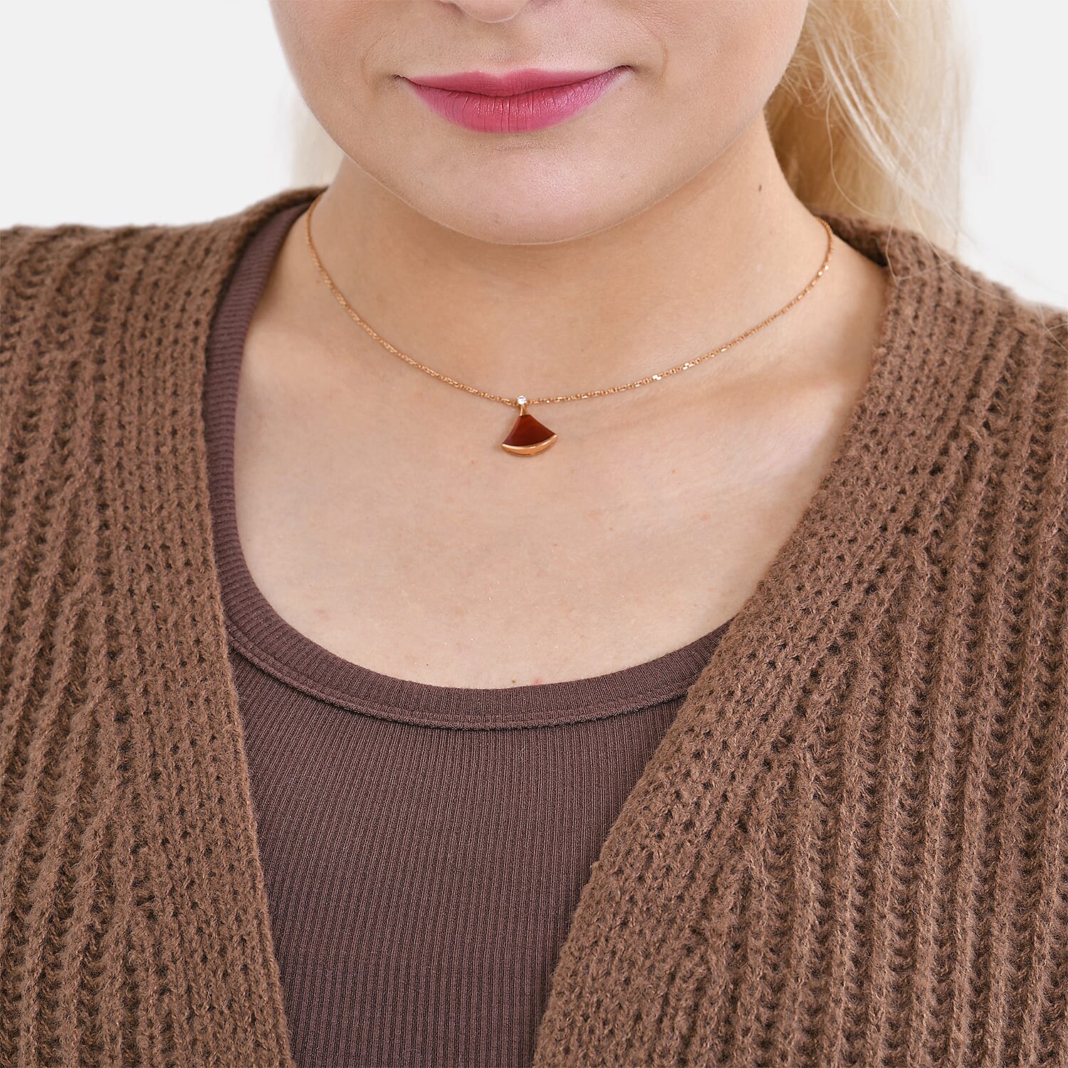 TAMSY Open Front Full Sleeve Knitted Cardigan (One Size) - Brown