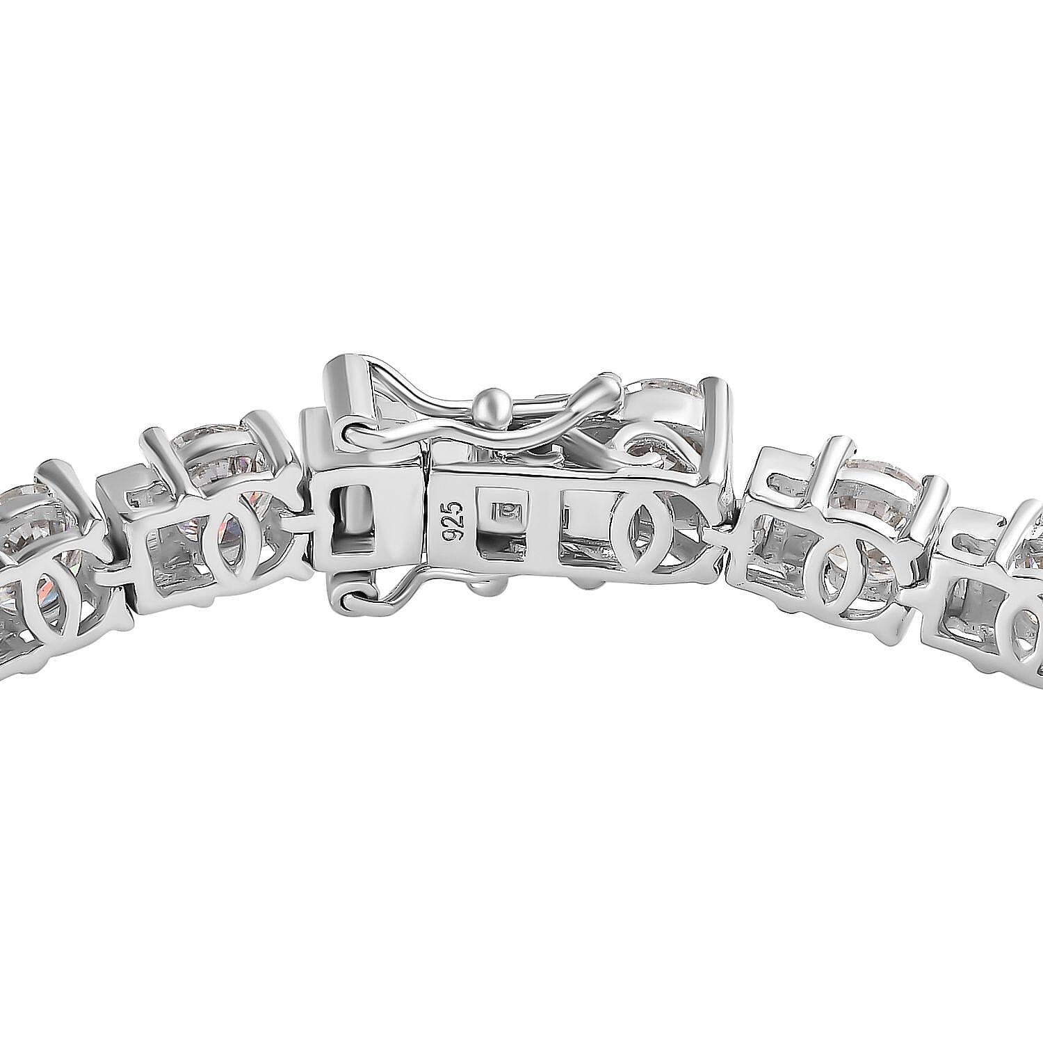 Moissanite Tennis Bracelet in Rhodium Overlay Sterling Silver 
