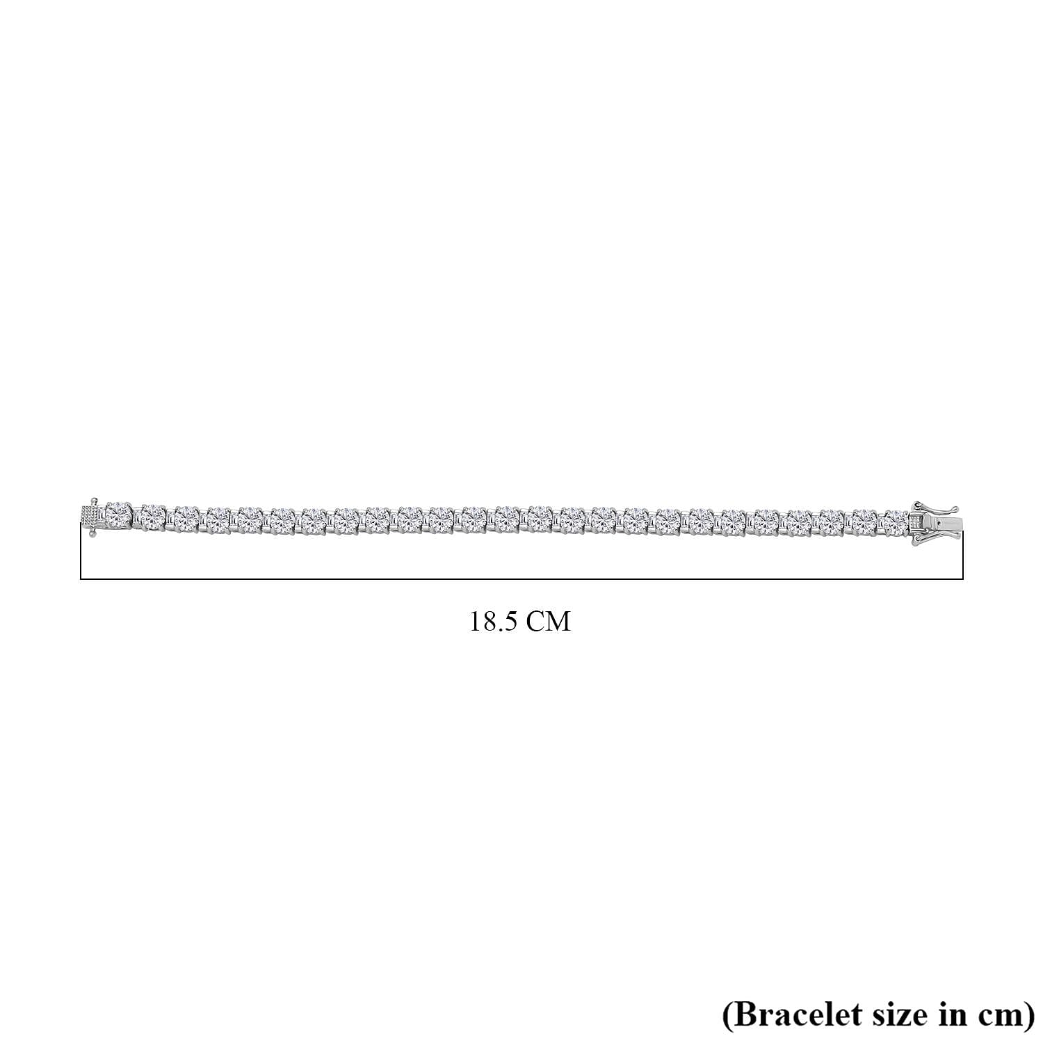 Moissanite Tennis Bracelet in Rhodium Overlay Sterling Silver 