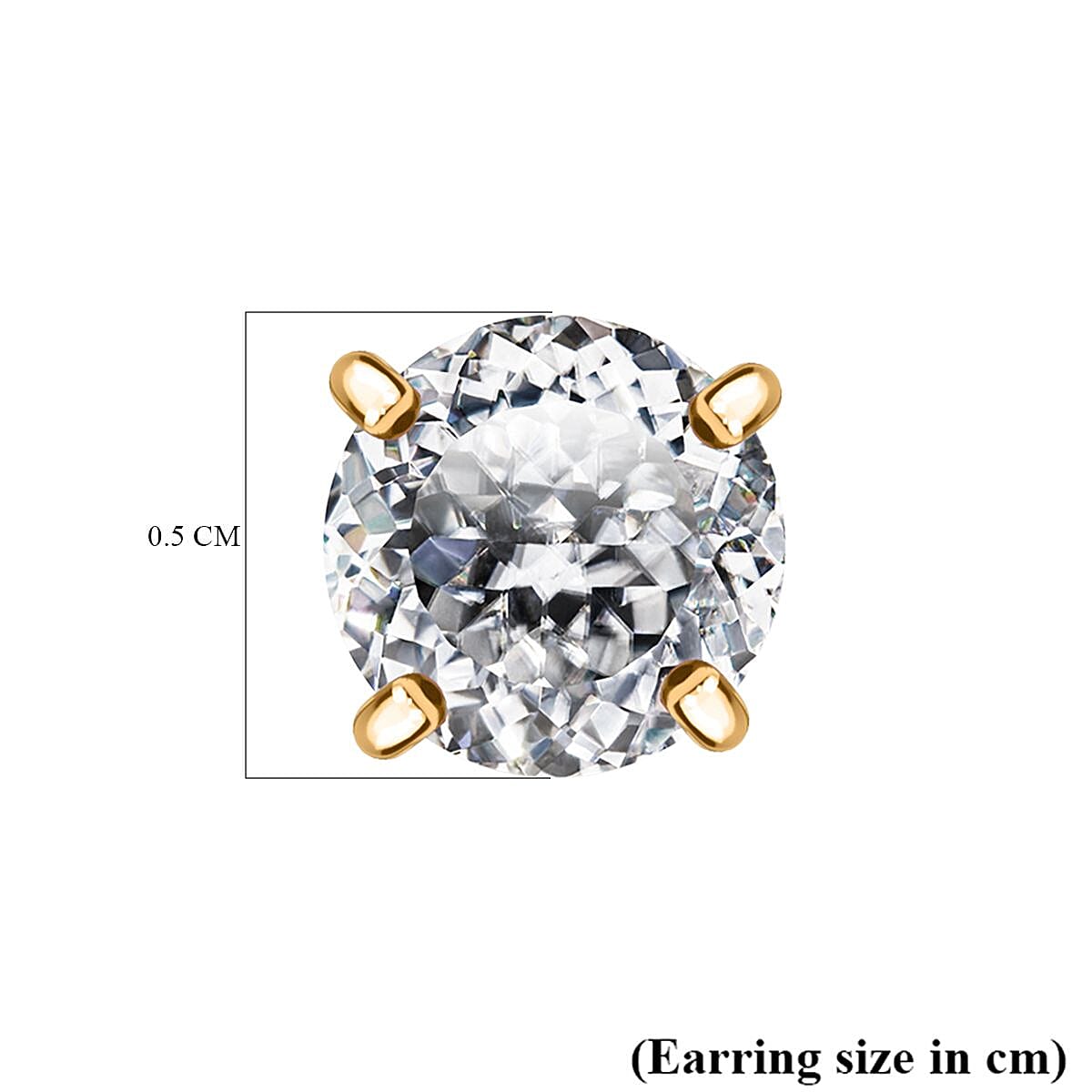 Moissanite Solitaire Stud Earrings in 18k Gold Vermeil Plated Sterling Silver 1.00 Ct.