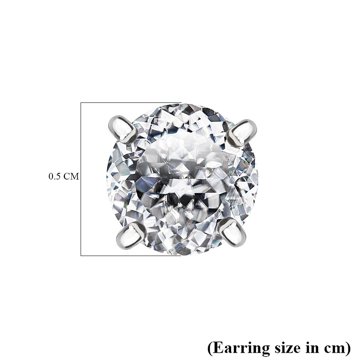 Moissanite Solitaire Stud Earrings in Rhodium Overlay Sterling Silver Moissanite Solitaire Stud Earrings in Rhodium Overlay Sterling Silver