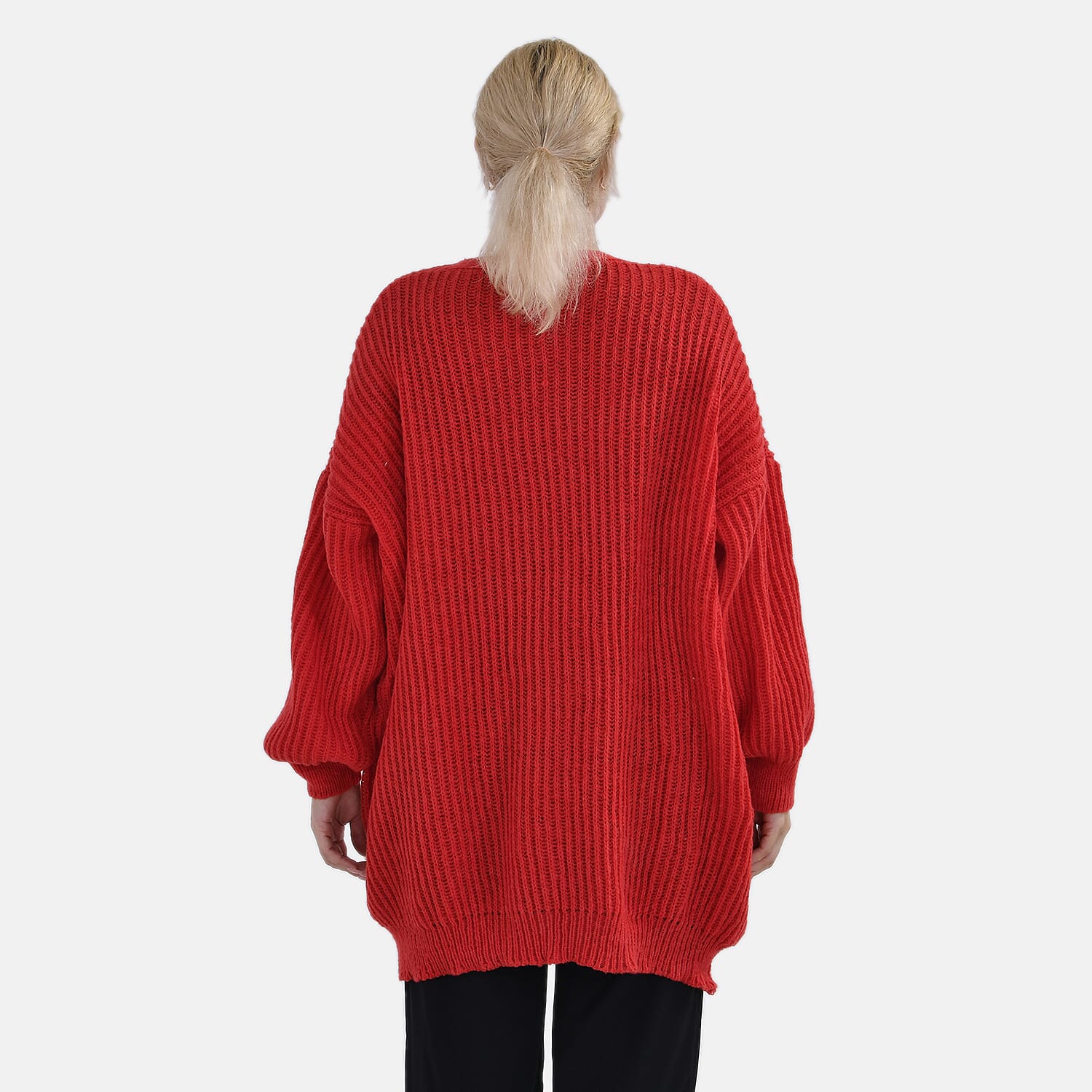 TAMSY Plain Cardigan (One Size) - Red