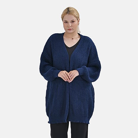 TAMSY Plain Cardigan (One Size) - Navy
