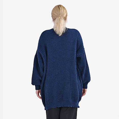 TAMSY Plain Cardigan (One Size) - Navy