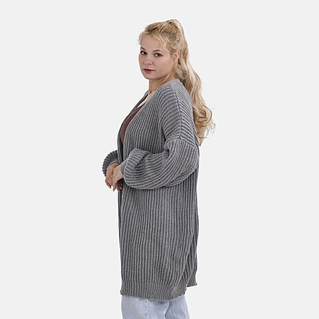 - Maisi Plain Cardigan (One Size) - Grey