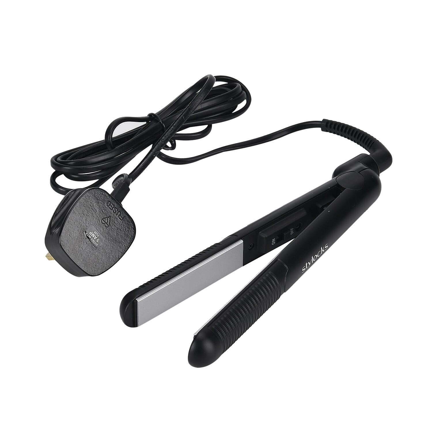 Stylocks 2-in-1 Mini Hair Straightener (100-240V, 360 Swivel Power Cord ) - Black