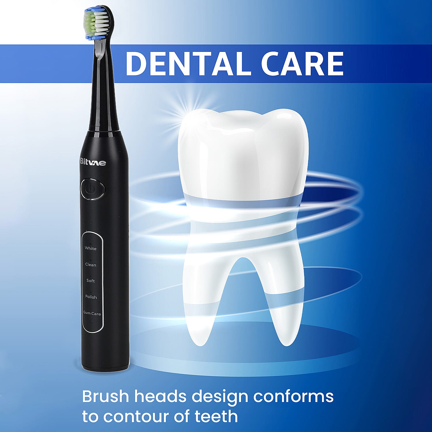 Bitvae Sonic Toothbrush with 8 Replacement Heads and Travel Case