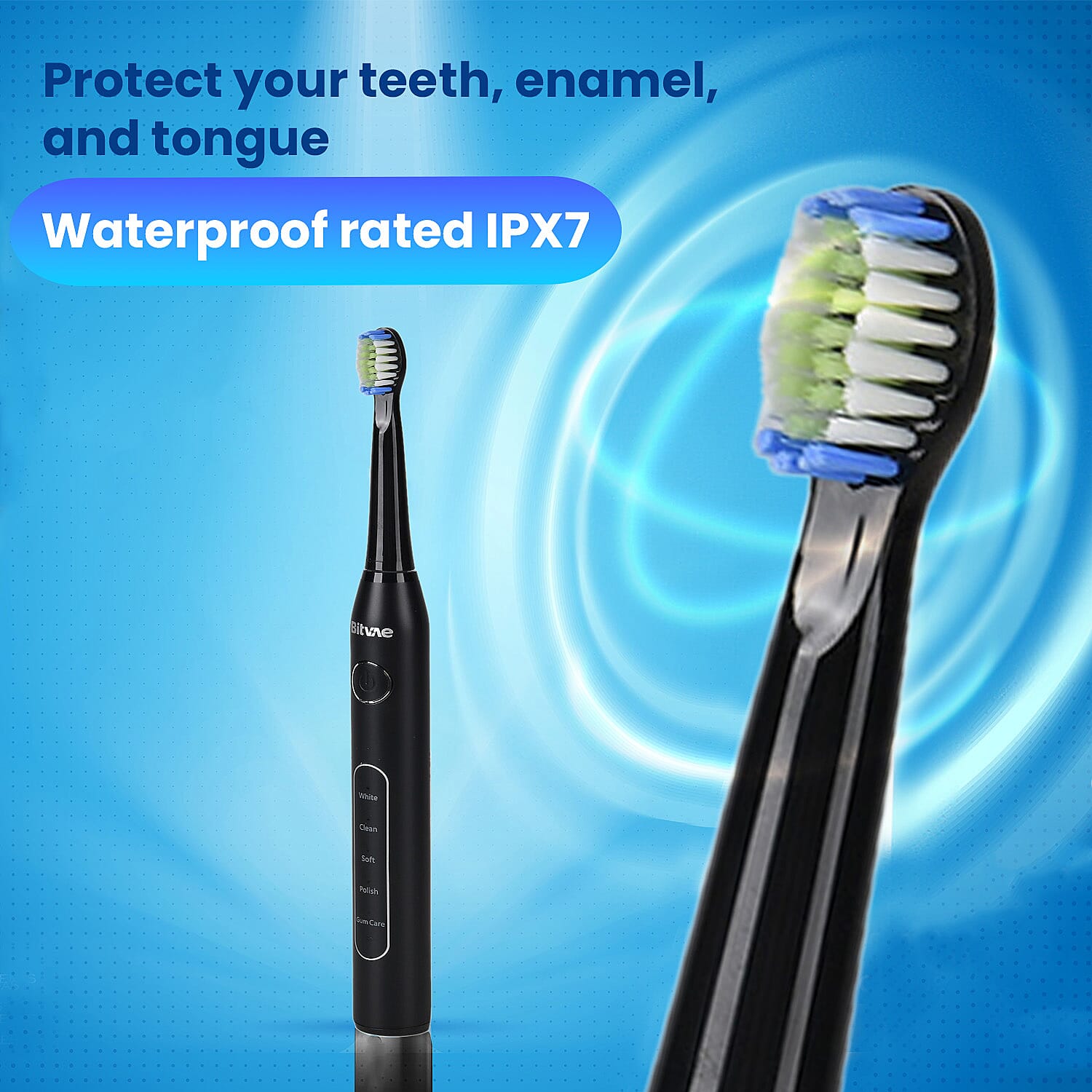 Bitvae Sonic Toothbrush with 8 Replacement Heads and Travel Case