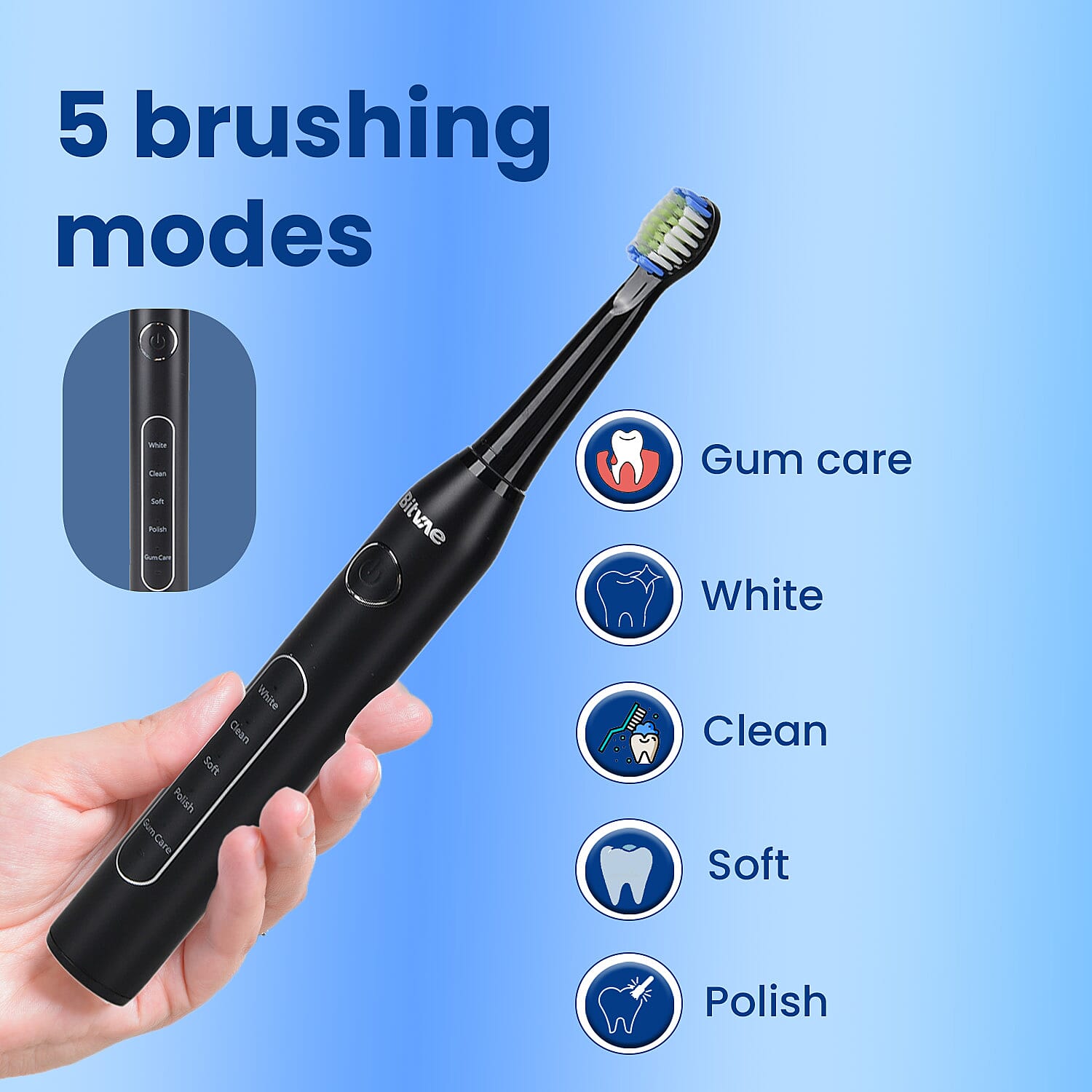 Bitvae Sonic Toothbrush with 8 Replacement Heads and Travel Case