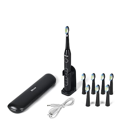 Bitvae Sonic Electirc Toothbrush With 8 Heads & Travel Case, 5 Brushing Modes & Smart Timer - Black