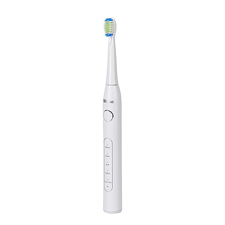 Bitvae Sonic Toothbrush With 8 Replacement Heads & Travel Case, 40,000 Strokes per min, 5 Brushing Modes & Smart Timer - White