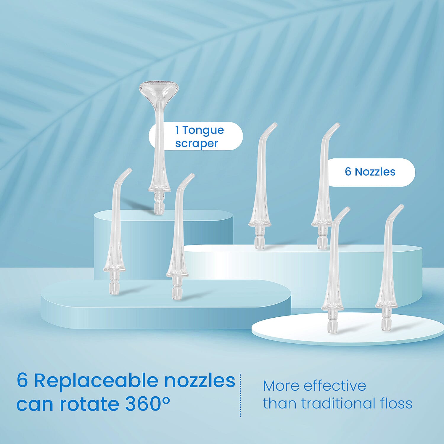 Bitvae Cordless Water Flosser with 5 Nozzles & Tongue Scraper - 3 Pressure Settings - Black