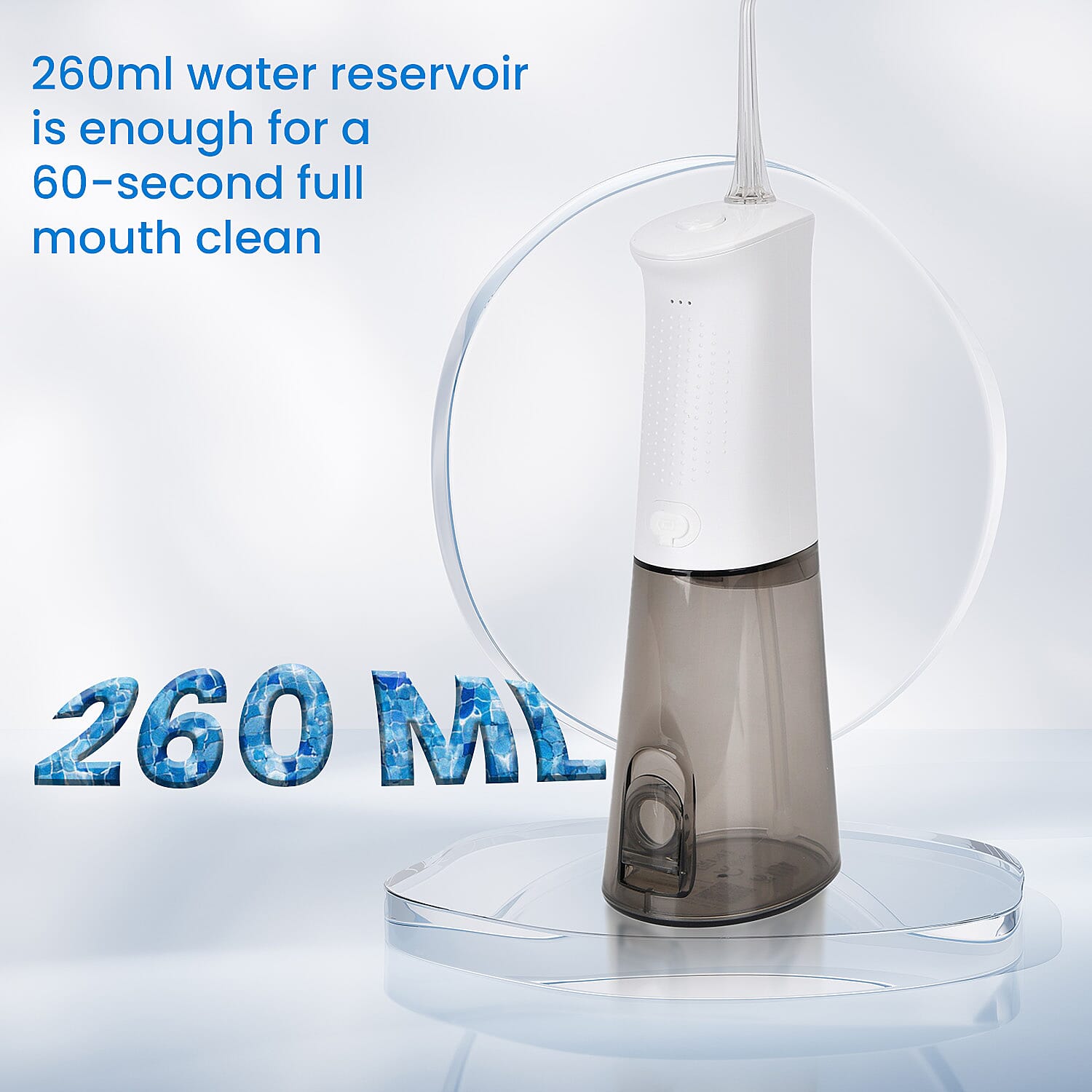 Bitvae Cordless Water Flosser with 5 Nozzles - Tongue Scraper - 3 Pressure Settings - White