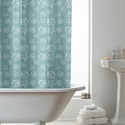 Moroccan Design Shower Curtains with Rings - Grey