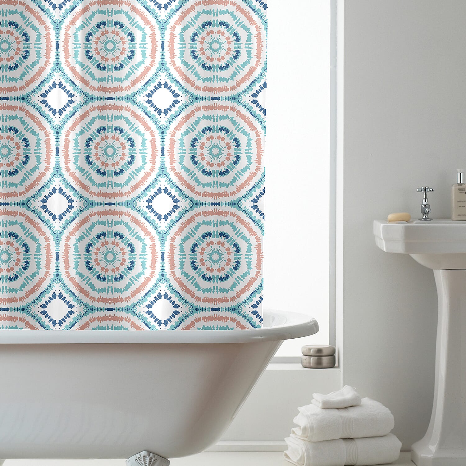 PEVA Shower Curtain (Size 180x180 cm) - Light Green