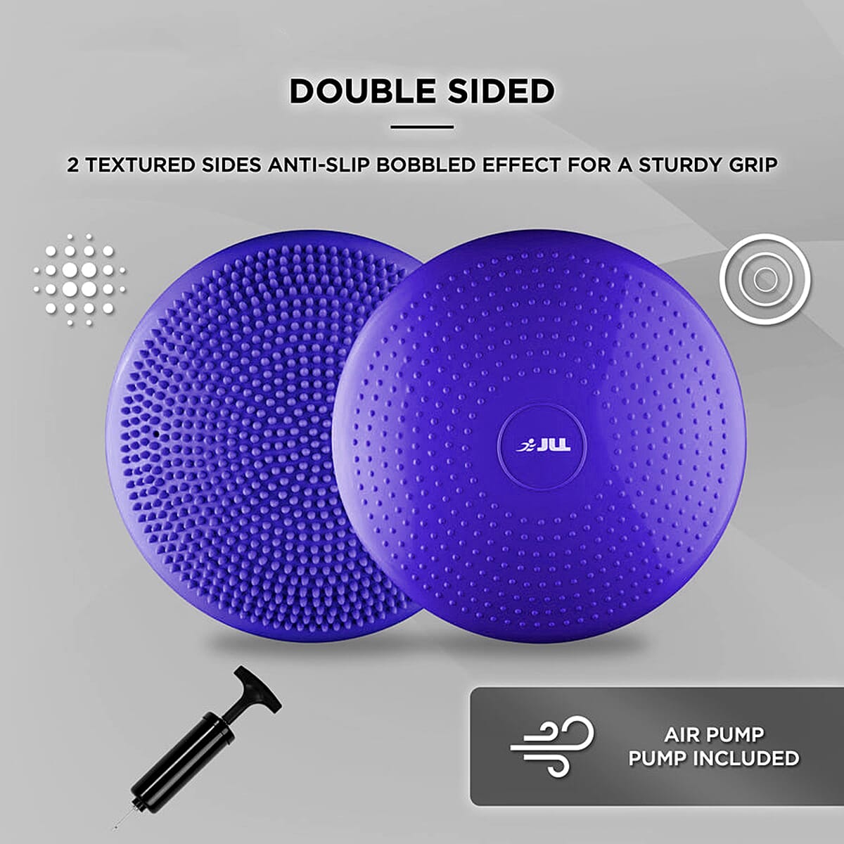 JLL Inflatable Balance Cushion for Fitness Core Training Agility Gym Workouts Yoga - Purple