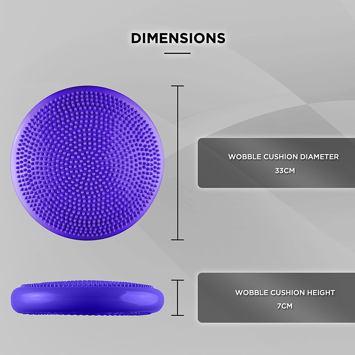 JLL Inflatable Balance Cushion for Fitness Core Training Agility Gym Workouts Yoga - Purple