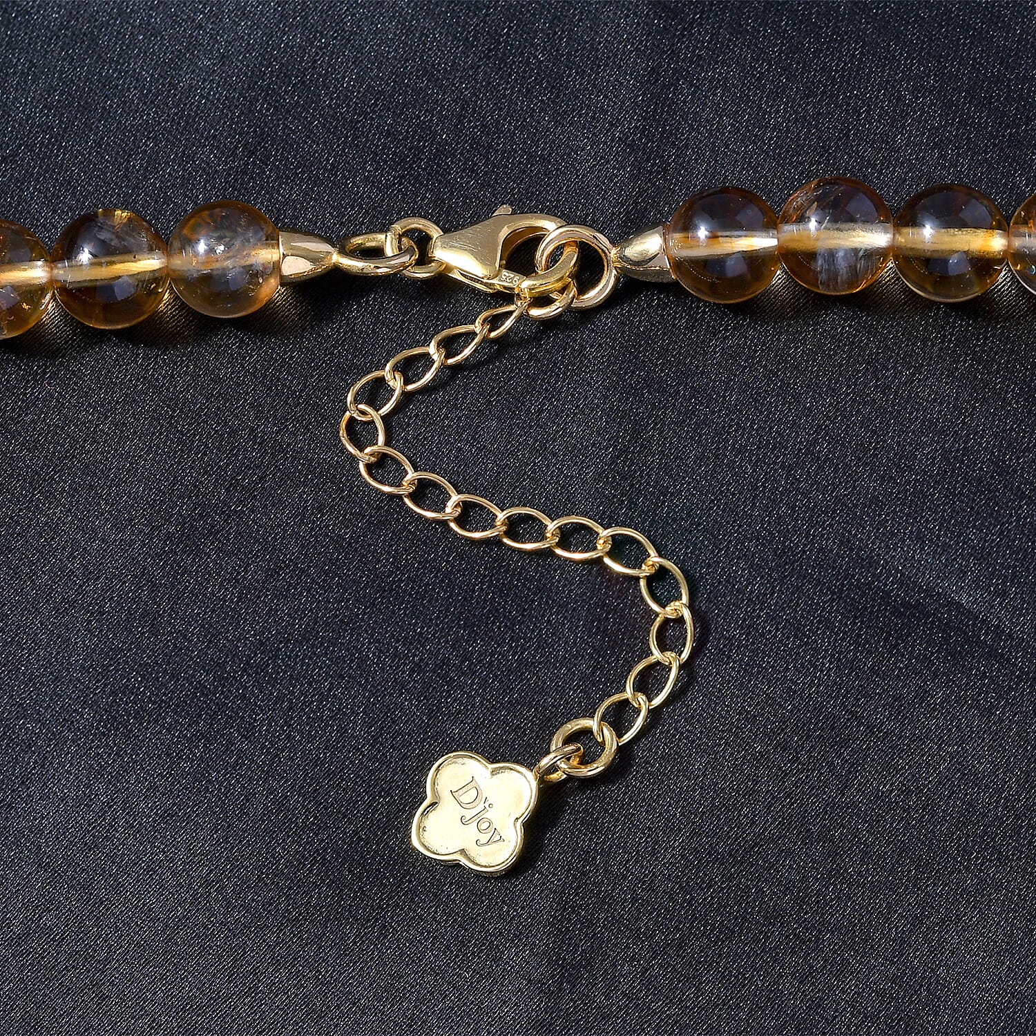 Rare AAA Uruguayan Citrine Beads Necklace (Size - 18) in 18k Vermeil YG Plated Sterling Silver 170.00 Ct