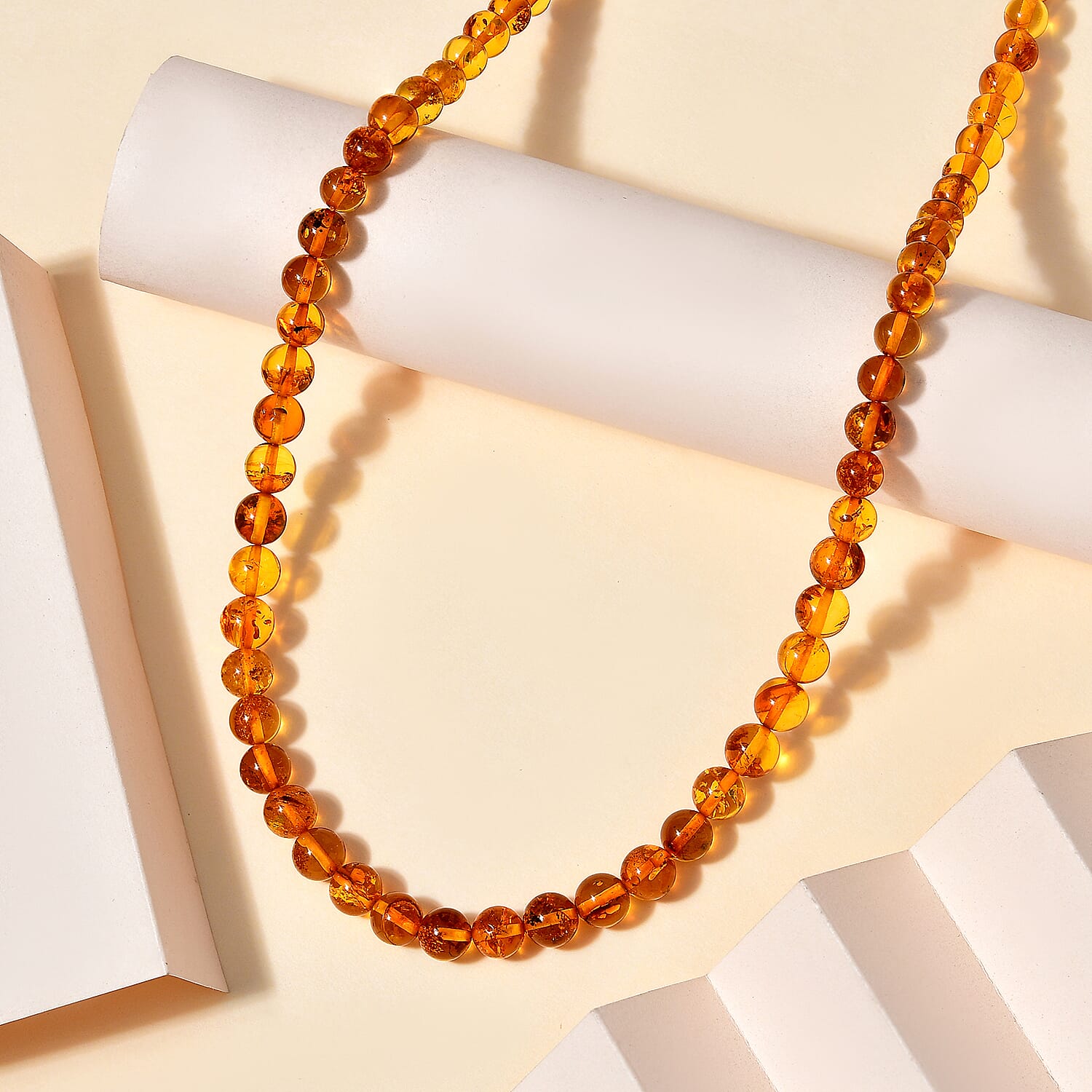 Amber  Necklace (Size - 18) in Vermeil YG Sterling Silver with 2.5 Inch extender
