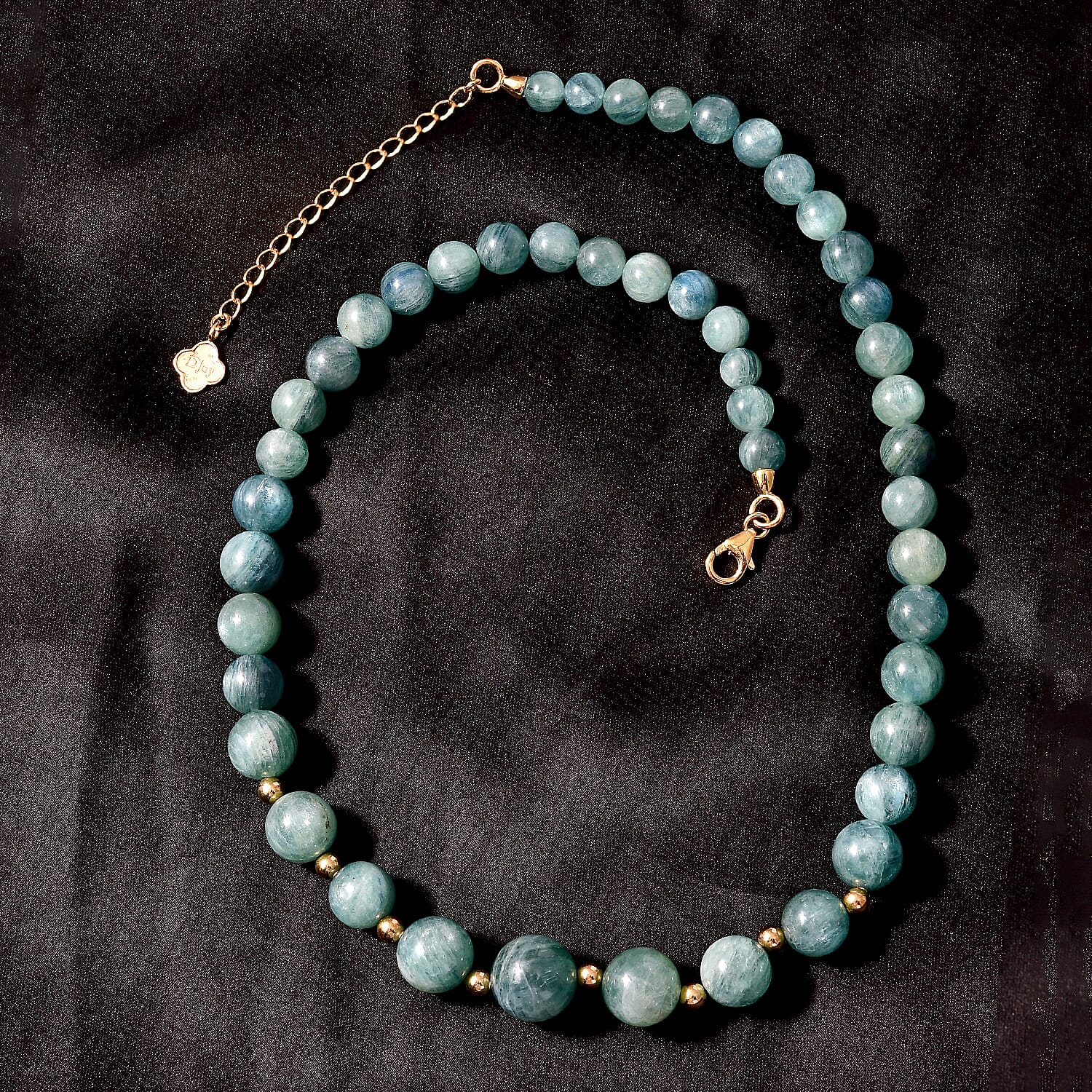 Tony Diniz Collection - Green Kyanite Beads Necklace (Size - 18) in 18K Vermeil YG Plated Sterling Silver 315.00 Ct