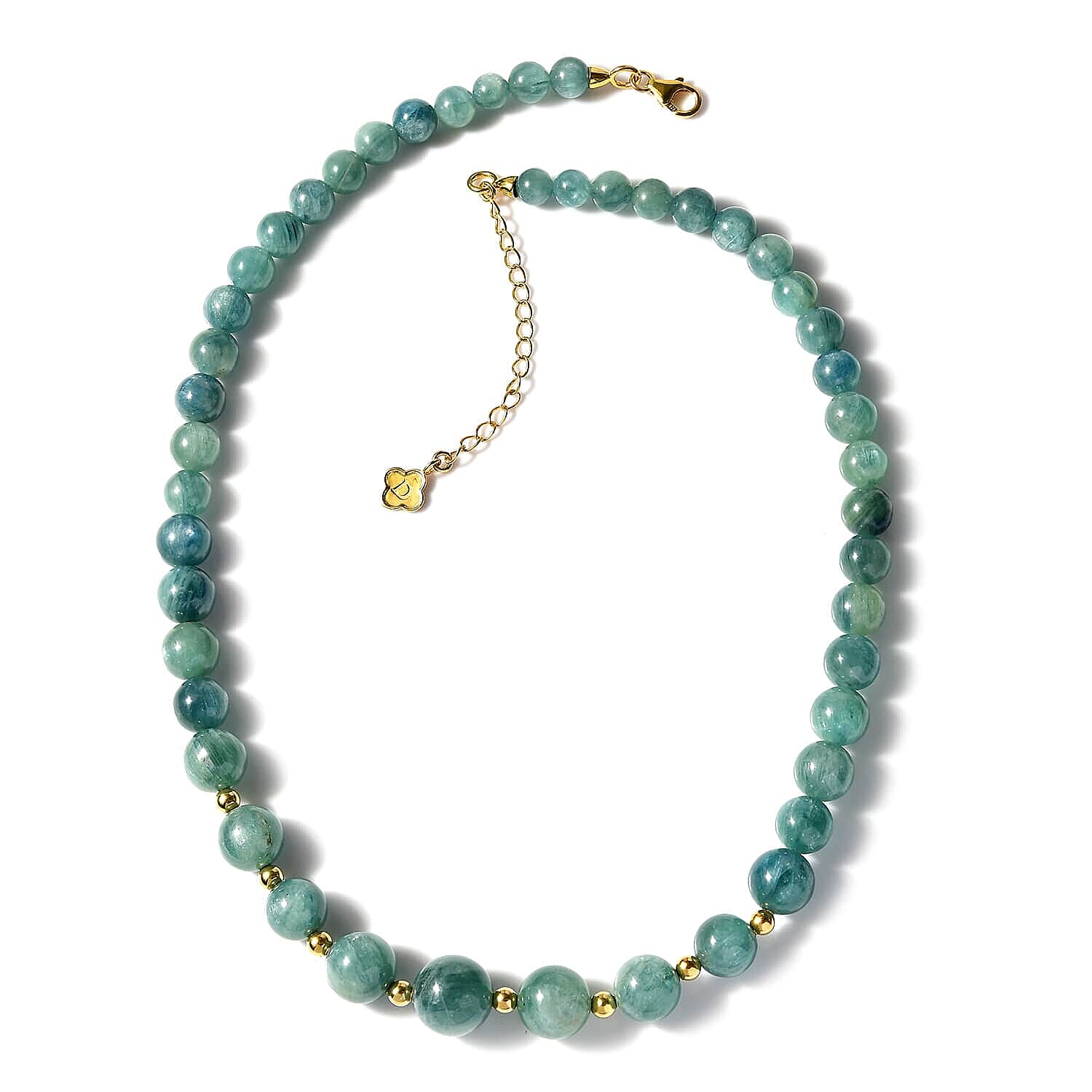 Tony Diniz Collection - Green Kyanite Beads Necklace (Size - 18) in 18K Vermeil YG Plated Sterling Silver 315.00 Ct