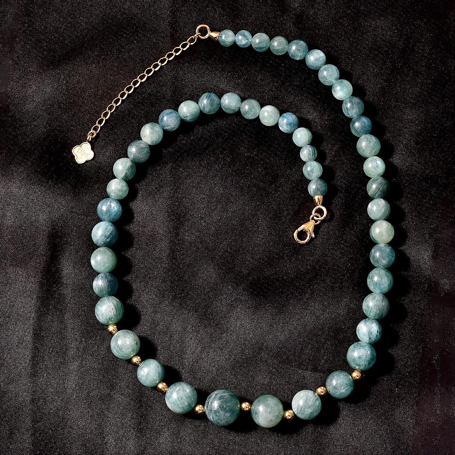 Tony Diniz Collection - Green Kyanite Beads Necklace (Size - 18) in 18K Vermeil YG Plated Sterling Silver 315.00 Ct