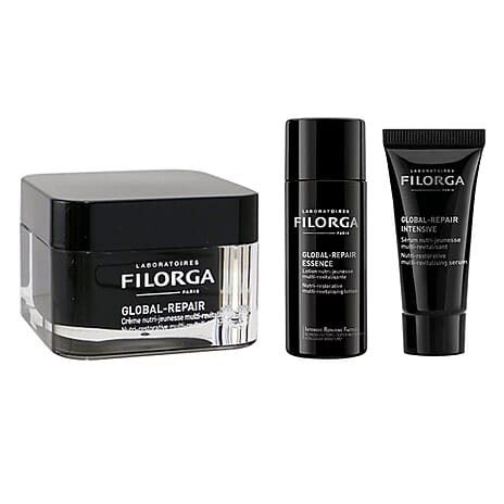 Filorga Anti Age Supreme Global Repair Set (Inc. Global Repair Advanced Cream 50ml, Global Repair Essence 50ml - Global Repair Intensive 7ml) with Free 3D Facial Massager