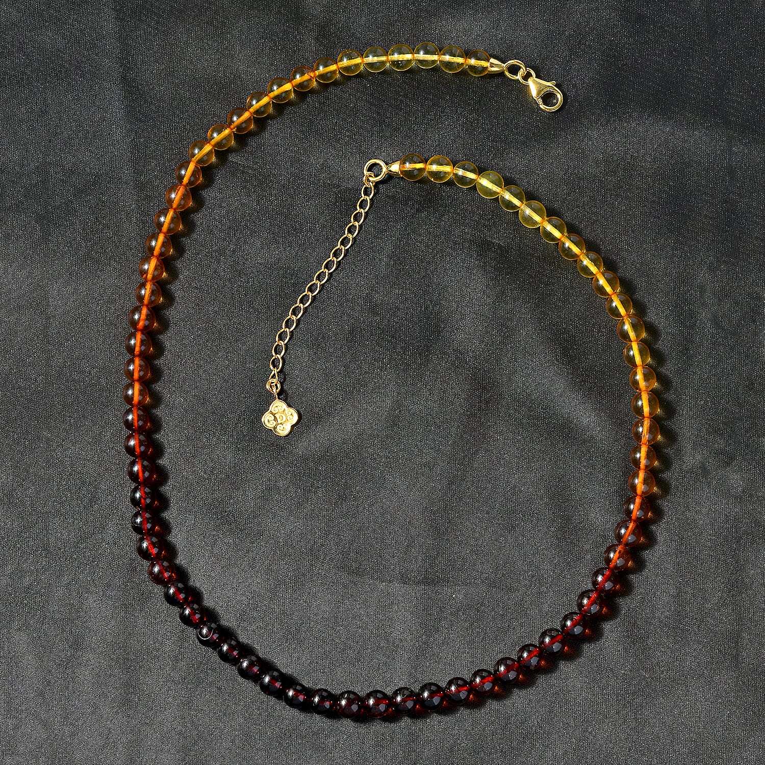 Shades of Amber - Natural Baltic Amber Necklace (Size - 18) in 18K Yellow Gold Vermeil Plated Sterling Silver 45.00 Ct