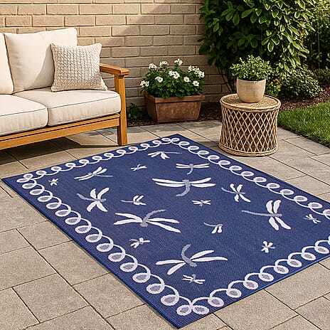 Polypropylene Rug and Door Mat (Size 1x1 cm) - Blue