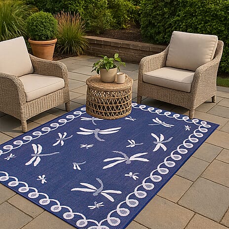 Polypropylene Rug and Door Mat (Size 1x1 cm) - Blue
