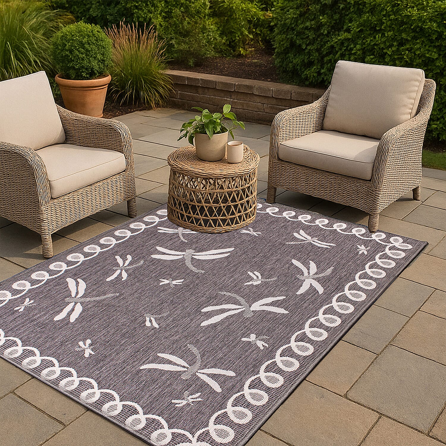 Polypropylene Rug and Door Mat (Size 1x1 cm) - Grey