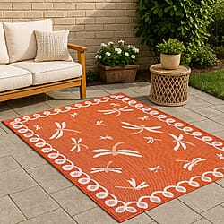 Dragonfly Woven Outdoor Rug Terracotta (Size 120x170)