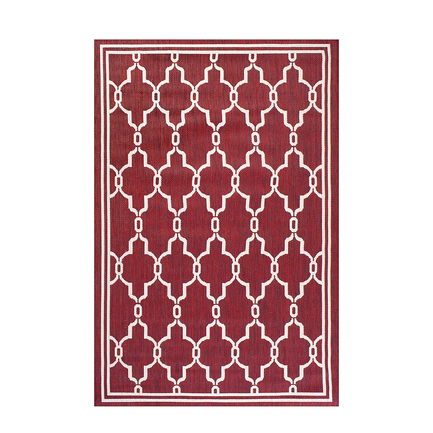 Polypropylene Rug and Door Mat (Size 1x1 cm) - Red