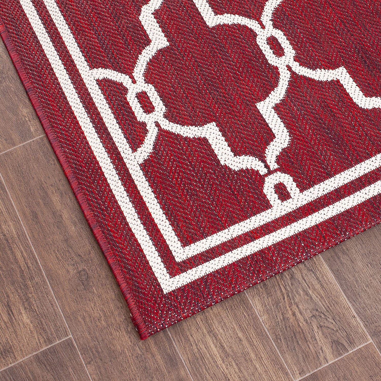 Polypropylene Rug and Door Mat (Size 1x1 cm) - Red