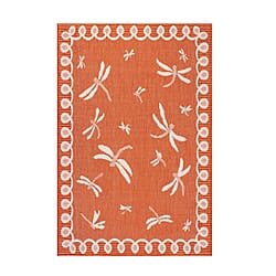 Dragonfly Woven Outdoor Rug Blue (Size 80x150)