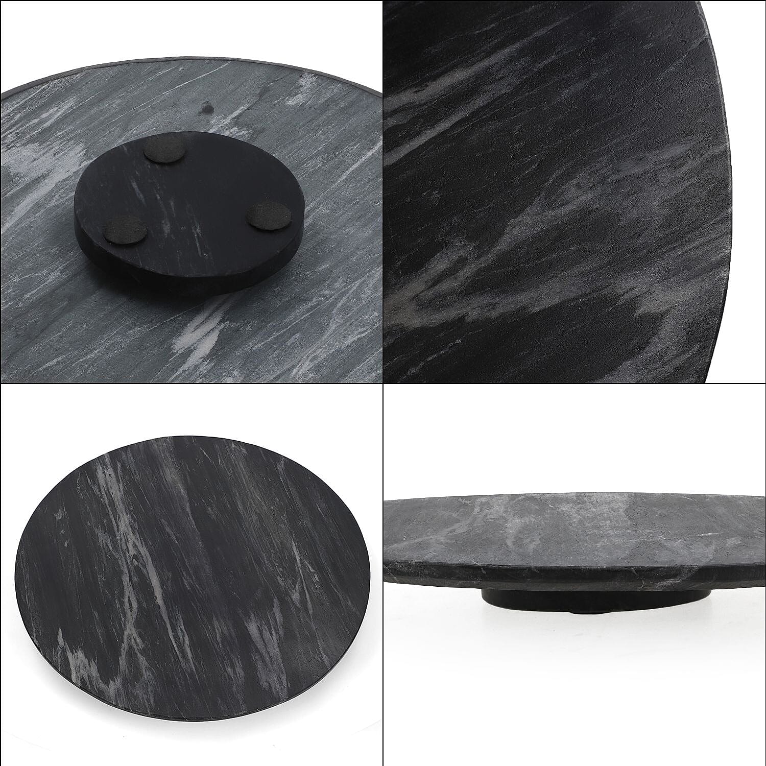 Nakkashi Coaster (Size 38x38x38 cm) - Black & Black